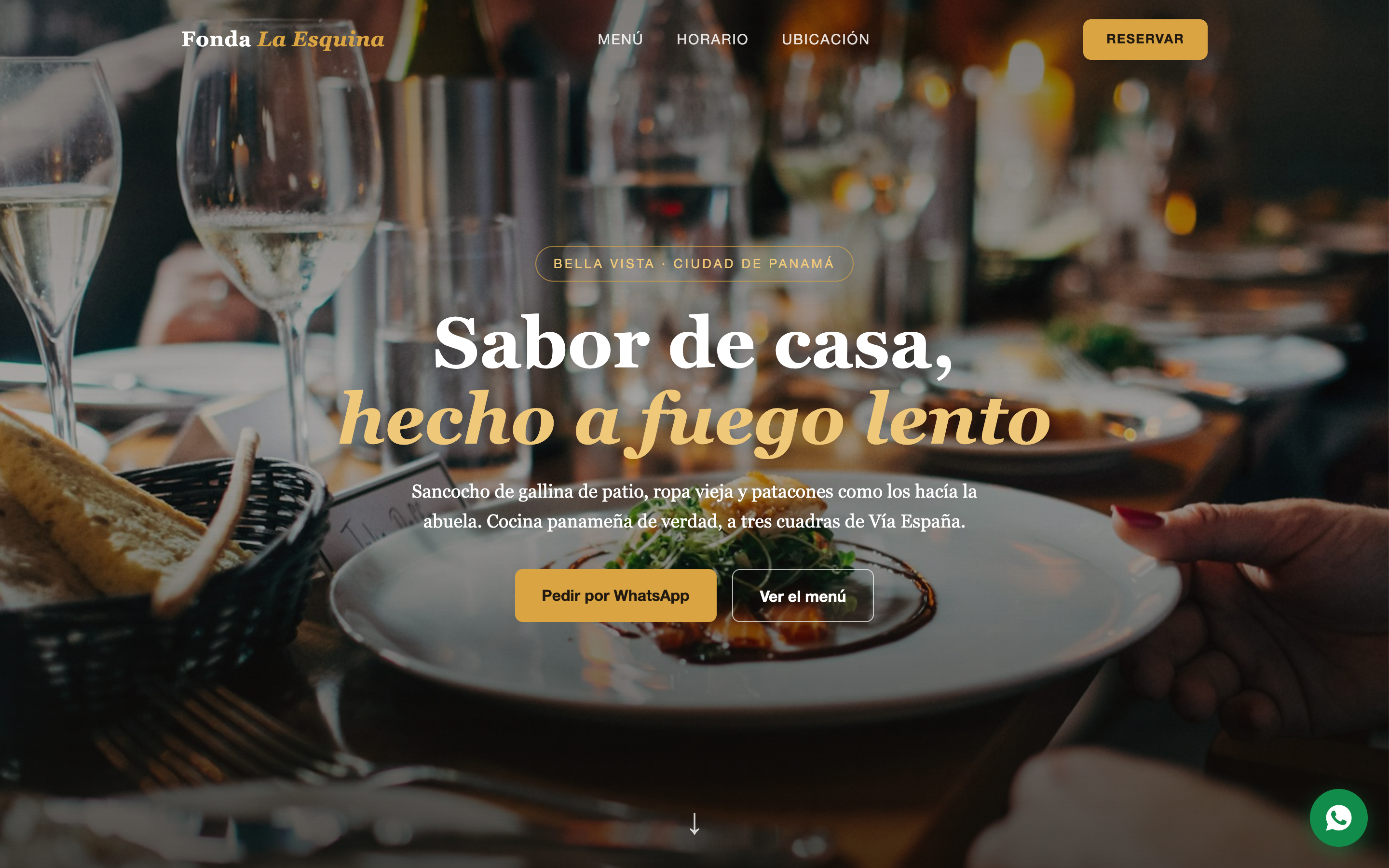 Página web de restaurante hecha por Flowly